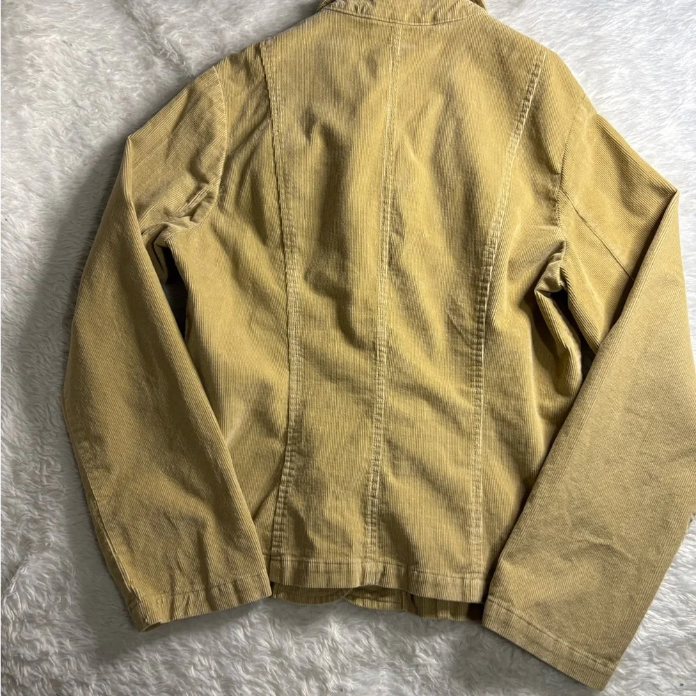 TALBOTS Khaki Button Down Corduroy Pocket Blazer Size 12